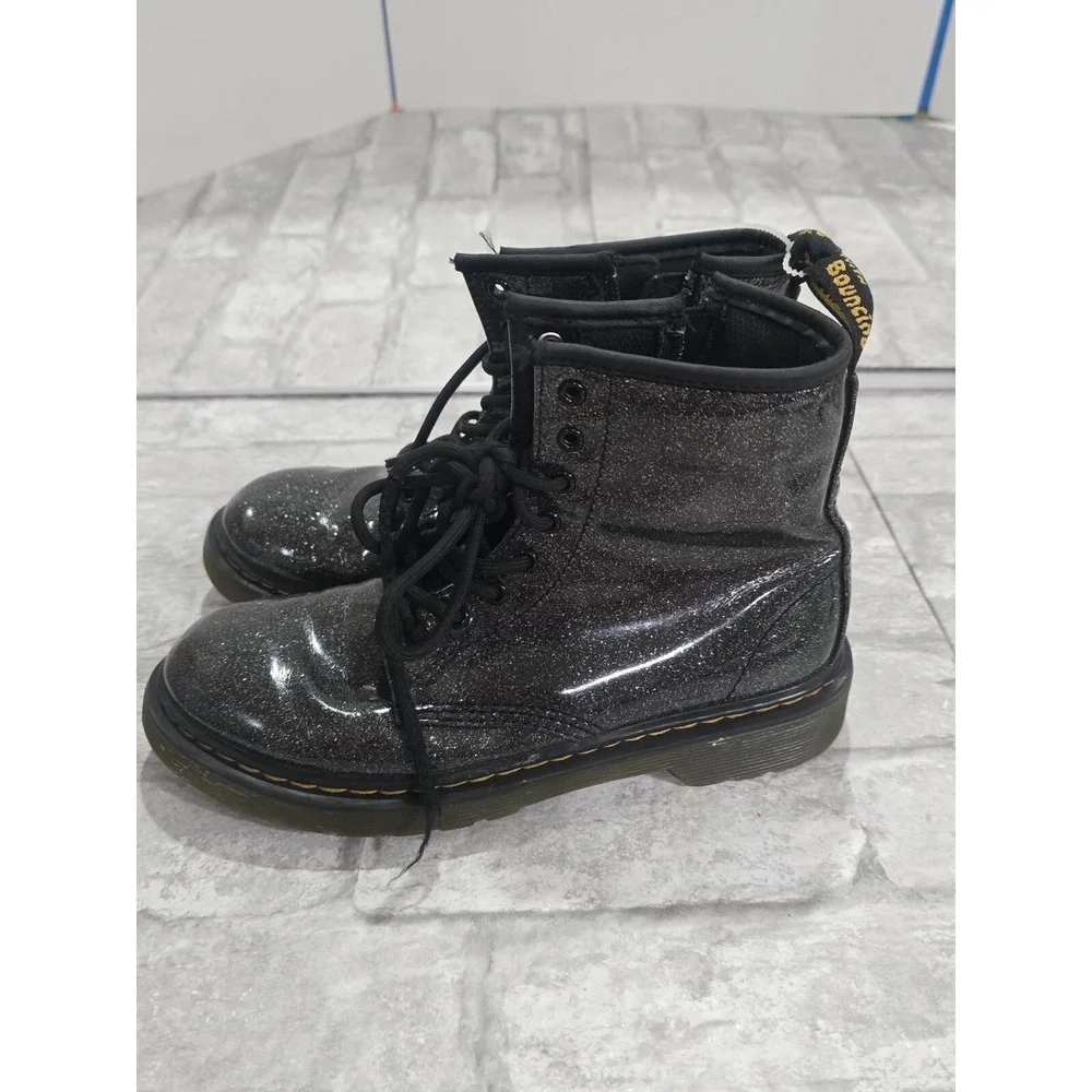 Dr Martens Size 3 Youth Girls 1460 Cosmic Glitter Black‎ Leather Boots